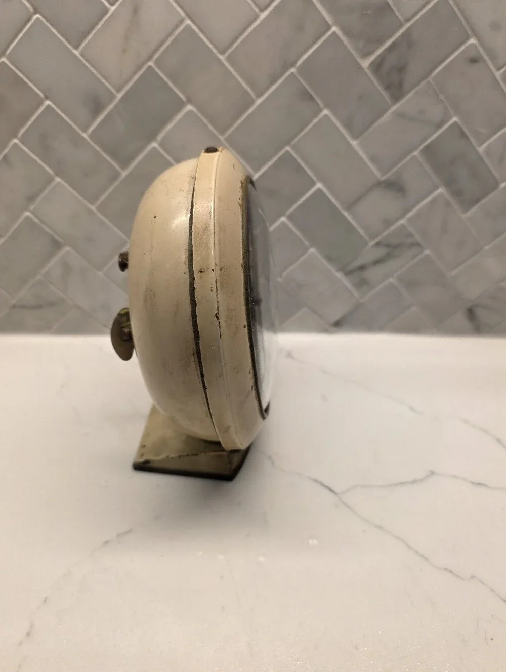 Vintage Mid-Century Westclox Big Ben Chime Alarm Clock Style 7 - Ivory Case